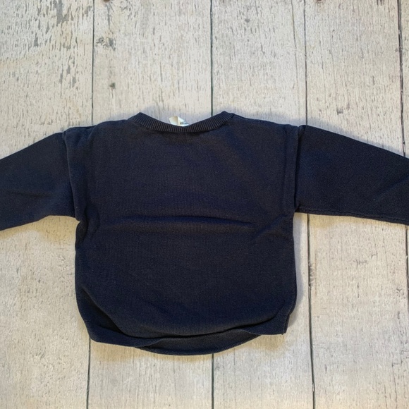 Navy blue knitted sweater with heart/love - Picture 4 of 4